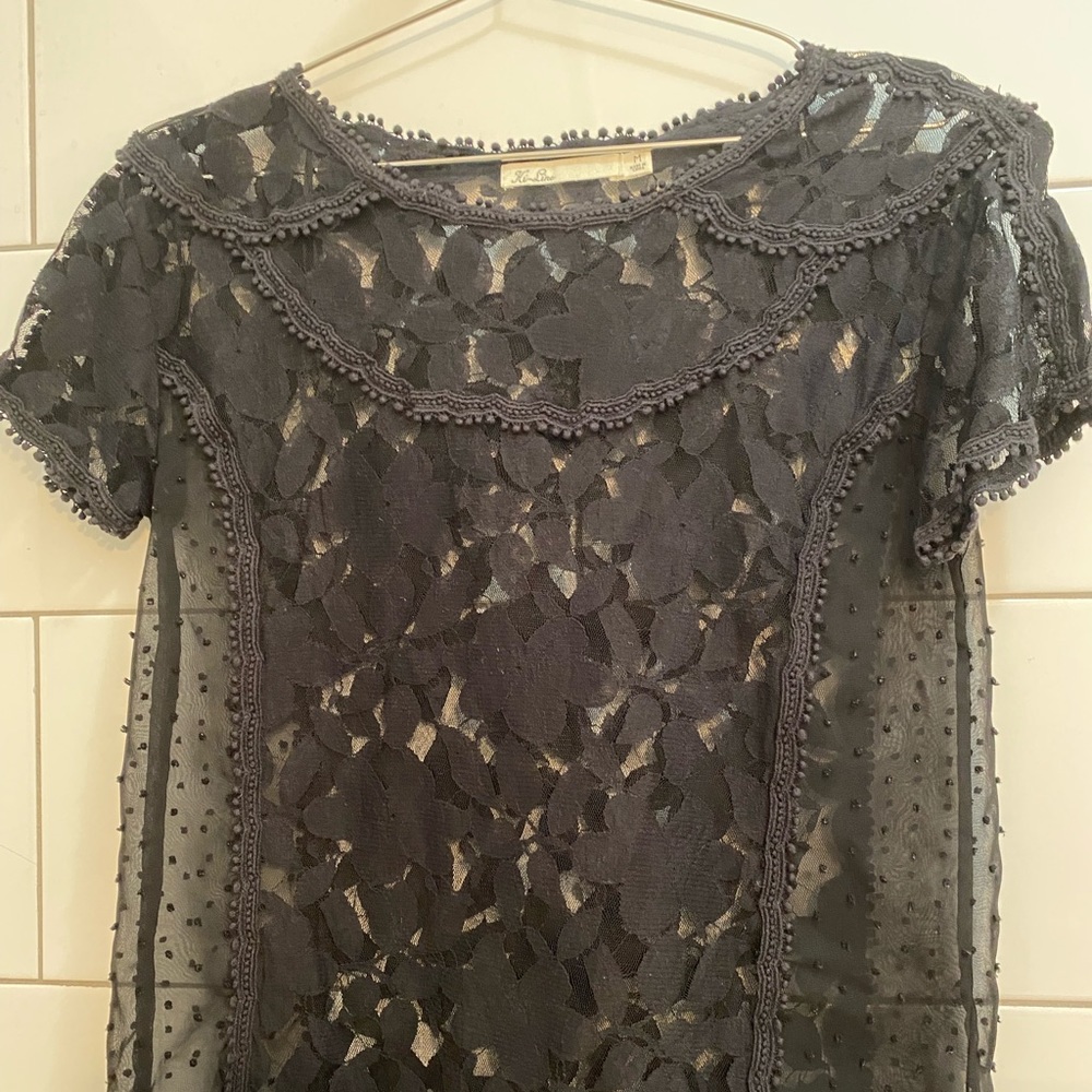 Madewell Black Lace Top